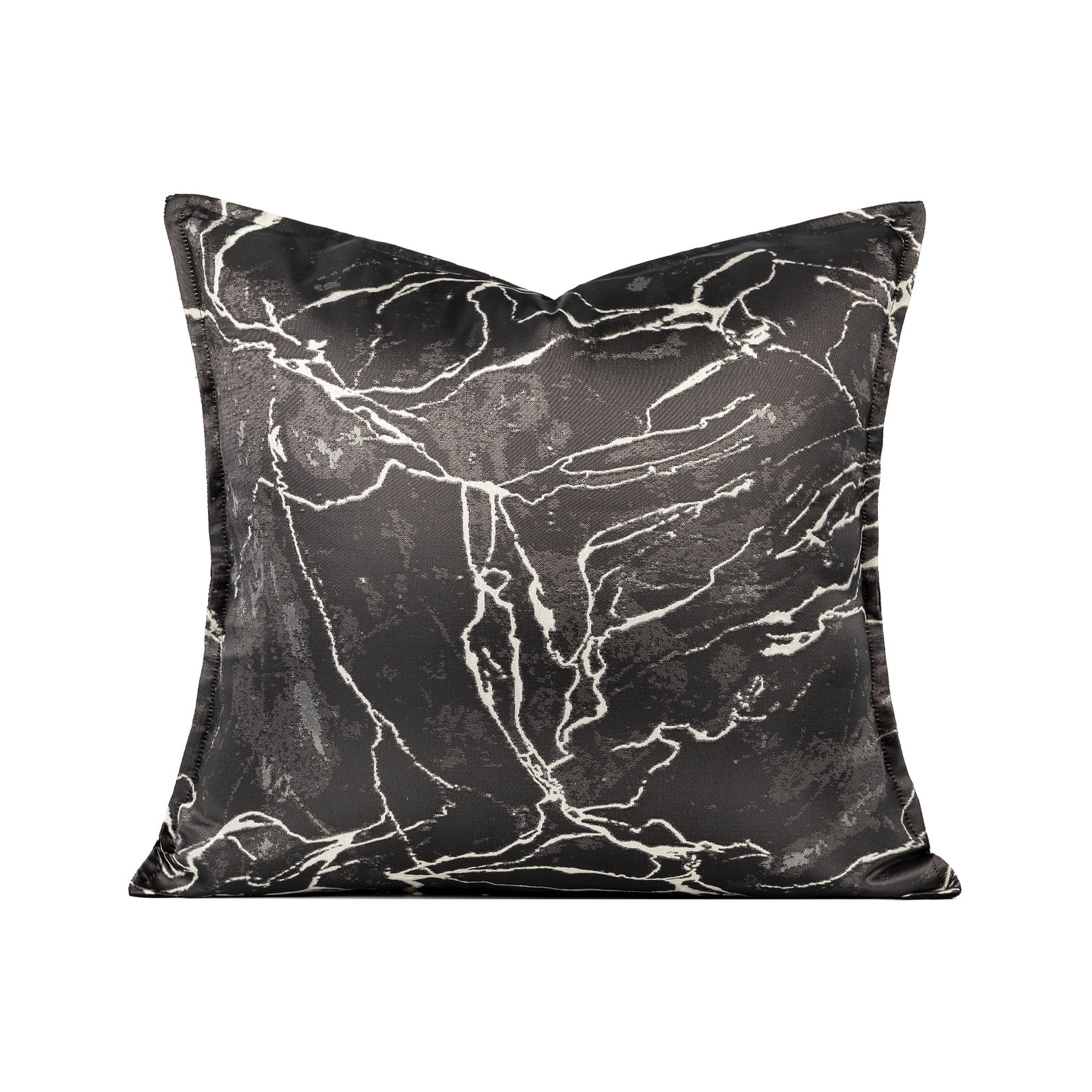 _MG_7101 Soft furnishing design throw pillow, black marble texture, spun fabric - Image 1
