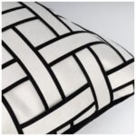 Black and white woven throw pillow design, suitable for modern interior design. - Image 4