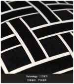 Black and white woven throw pillow design, suitable for modern interior design. - Image 5