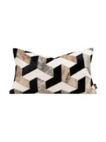 Luxury-style Black and Gray Genuine Horsehair Woven Cushion for Sofas and Living Rooms—Model Home Villa Bed Cushion - Image 5