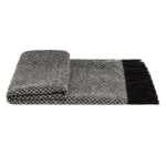 Soft Furnishings for Model Homes: Scandinavian Modern and Italian-Style Luxury Living Room with Bay Window, Black-and-White Textured Wool Throw Blanket and Lounge Blanket - Image 9