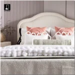 Sample room for a children's bedroom in gold tones – 11-piece bedding set in pink – Custom bedding sets for hotels and villas - Image 2