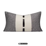 Soft furnishings: Sofa, model home, bedside, bay window, Nordic, Italian, light luxury, gray leather, hand-laced lumbar pillows, cushions