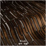 Jinshi Light Luxury Showroom Sofa Pillows: Brown Geometric Shaggy Cushions for Villa Living Rooms and Showroom Display - Image 3