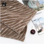 Velvet Deep Brown Cushions: Light Luxury Living Room Sofa Cushions with Wavy Shag Design—Model Home Cushions, Showroom Cushions, and Cushion Covers - Image 2