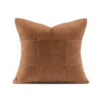Brocade and Brown Suede Cushions: Luxury Living Room Sofa Pillows for Villas, Hotel Showrooms, and Exhibition Halls - Image 6