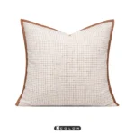 Showroom Home Decor: Cushions, Sofa, Living Room, Italian-Style Light Luxury, Brown-Edged Textured Headboard Pillows, Large Backrest Cushions