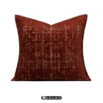 Soft Furnishings: Sofa, Model Home, Bay Window, Italian-Style Light Luxury, High-End Imported, Red and Blue Velvet Jacquard Cushions and Pillows