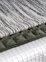 12-Piece Green-Toned Bedding Set for Model Homes: Italian-Style Luxury Woven Square Pillows and Rectangular Cushions - Image 4