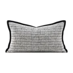Soft furnishings, sofa, model home, bay window, modern, Nordic, Italian, light luxury, gray and white textures, black nylon-edged throw pillows and cushions - Image 5