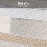 Luxury-style gray horsehair-woven lumbar cushion for sofas and living rooms; model home and villa bedding cushion - Image 3