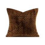 Velvet Cushions in Rich, Light Luxury Vintage Style: Brown Shaggy Cushions for Model Homes, Sofas, Living Rooms, Hotel Bay Windows, and More - Image 5