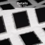 Cushions for Sofas and Living Rooms: Light Luxury, High-End, Modern Minimalist Showroom-Style Black-and-White Checkered Leather Embroidered Headboard and Armrest Cushions - Image 3