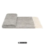 Soft Furnishings for Model Homes: Nordic Modern Italian-Style Light Luxury Living Room Bay Window Gray W-Pattern Knitted Throw Blanket