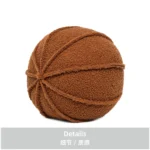 Soft furnishings, sofas, model homes, bay windows, hotels, modern, Nordic, Italian, light luxury, coffee-colored, wool, round pillows, pumpkin-shaped pillows - Image 3