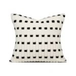 Soft Furnishings: Sofa, Model Home, Bay Window, Living Room, Nordic, Italian, Light Luxury, Black and White, Fuzzy, Geometric Pattern, Cushions, Pillows - Image 5