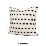 Soft Furnishings: Sofa, Model Home, Bay Window, Living Room, Nordic, Italian, Light Luxury, Black and White, Fuzzy, Geometric Pattern, Cushions, Pillows - Image 2