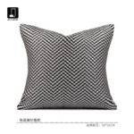 Cushions for Sofas and Living Rooms: Light Luxury, High-End Gray and Black Leather-Woven Square Cushions for Model Homes and Villas—Bedside and Backrest Cushions