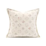 Brocade-Style Vintage-Inspired Beige Cushions, Designer Vintage-Print Cushions, Light Luxury Villa Sofa Cushions, Hotel Cushions - Image 5