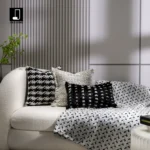 Cushion for Sofa in Living Room: Minimalist Modern Wabi-Sabi Style Model Unit - Off-White Hand-Woven Cotton-Linen Cushion Cover - Image 2