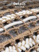 Cushions for Sofas and Living Rooms: Light Luxury, High-End, Resort-Style, Wabi-Sabi Aesthetic, B&B-Inspired, Coffee-Brown Cotton-Linen Rope-Woven Bedside and Sofa Pillows - Image 4