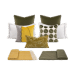 11-Piece Yellow-Green Children's Bedroom Bedding Set for Soft Furnishing Showrooms: Dinosaur Embroidery and Polka Dot Pattern, Multiple Sets Available - Image 5