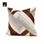 Coffee-colored, high-end, luxury-style woven horsehair square throw pillow for sofas and living rooms; model home and villa bedside cushion - Image 2