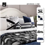 Jinshi Model Home: Children's Room Green Bedding 9-Piece Set for Guesthouse and Villa Showrooms—High-End Custom Multi-Piece Sets