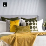 11-Piece Yellow-Green Children's Bedroom Bedding Set for Soft Furnishing Showrooms: Dinosaur Embroidery and Polka Dot Pattern, Multiple Sets Available - Image 3