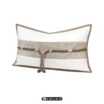 Soft furnishings, sofas, model homes, bedside tables, bay windows, Nordic and Italian styles, light luxury, green leather, removable laced lumbar pillows, cushions - Image 2