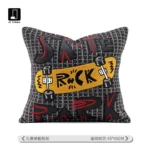 Soft Furnishings for Model Homes: Children's Room Bay Window - Italian-Style Light Luxury, Faux Leather, Towel-Print, Letter-Print, Skateboard-Print, Embroidered Cushions and Pillow Covers