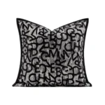 Interior Decor: Minimalist, Modern, New Chinese, and Scandinavian Minimalist Sofa Showroom - Black and White Letter-Patterned Cushion Covers - Image 5