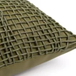 Green Leather and Hemp Rope Woven Square Cushion for Sofas and Living Rooms: A Touch of Luxury—Model Unit Bed Cushions - Image 4