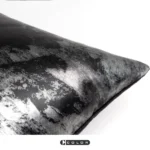 Soft Furnishings: Sofa, Model Home, Bay Window, Modern, Nordic, Italian, Light Luxury, Black Textured Leather Patchwork, Lumbar Pillows, Cushions - Image 3