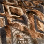 Brocade-Patterned, Vintage-Style, Coffee-Brown, Diamond-Quilted Velvet Cushion Covers for High-End Villa Living Room Sofas and Hotel Bedside Pillows - Image 3