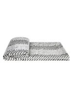 Showroom Villa Living Room Sofa Throw and Bedspread: Hotel-Style Italian-Inspired Light Luxury Black-and-White W-Pattern Short-Pile Textured Footboard Rug - Image 5