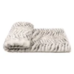 Jinshi Showroom: Modern, Minimalist, and Luxe Beige Faux Rabbit Fur Throw—Perfect for Villa Beds, Sofas, and More - Image 5