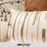 Soft Furnishings: Sofa, Model Home, Bay Window, Hotel, B&B, Minimalist, Light Luxury, Coffee-Brown, Woven, Hand-Beaded Cushion Covers - Image 4