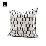 Showroom Sofa Living Room Light Luxury High-End Black and White Shag Pillows Hotel Villa Bay Window Bedside Cushions Pillow Covers - Image 2