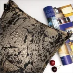 Brocade Villa Sofa Cushion Covers: Light Luxury, Premium Black and Gold Square Pillows, Vintage-Style Model Home Showroom Bed Cushions - Image 2