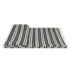 Modern Luxury Showroom: Black-and-White Striped Cotton-Linen Throw; Villa Living Room Embroidered Knit Throw; Hotel Bedspread - Image 5