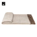 Modern Luxury Showroom Throw, Nordic Villa Sofa Cover, Hotel & B&B Beige Fringed Bedside Throw