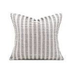 Beige Leather-Woven Cushion | Luxurious and Sophisticated Living Room Pillow | Minimalist Modern Square Cushion - Image 5