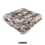 Soft Furnishings for Model Homes: Scandinavian Modern and Italian-Style Luxury Living Room Bay Window with High-End Fox Fur Throw and Lounge Blanket - Image 3