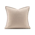 Beige Fringed Square Cushion, 45x45 cm, New Chinese-Style Landscape Design, PP Cotton Filling, Wabi-Sabi Style Living Room Cushion - Image 4