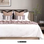 Soft Furnishings for Model Homes: Modern, Light Luxury, High-End 4-Piece Bedding Set—Nordic-Style Hand-Woven Bedding in Coffee Brown - Image 2