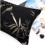 Luxury-style black and gold square cushion covers for villa sofas; vintage-style model home and showroom bed cushions - Image 2