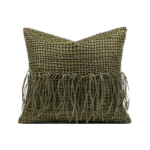Green Leather and Hemp Rope Woven Square Cushion for Sofas and Living Rooms: A Touch of Luxury—Model Unit Bed Cushions - Image 5
