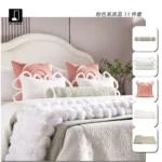 Sample room for a children's bedroom in gold tones – 11-piece bedding set in pink – Custom bedding sets for hotels and villas