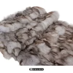 Soft Furnishings for Model Homes: Scandinavian Modern and Italian-Style Luxury Living Room Bay Window with High-End Fox Fur Throw and Lounge Blanket - Image 2